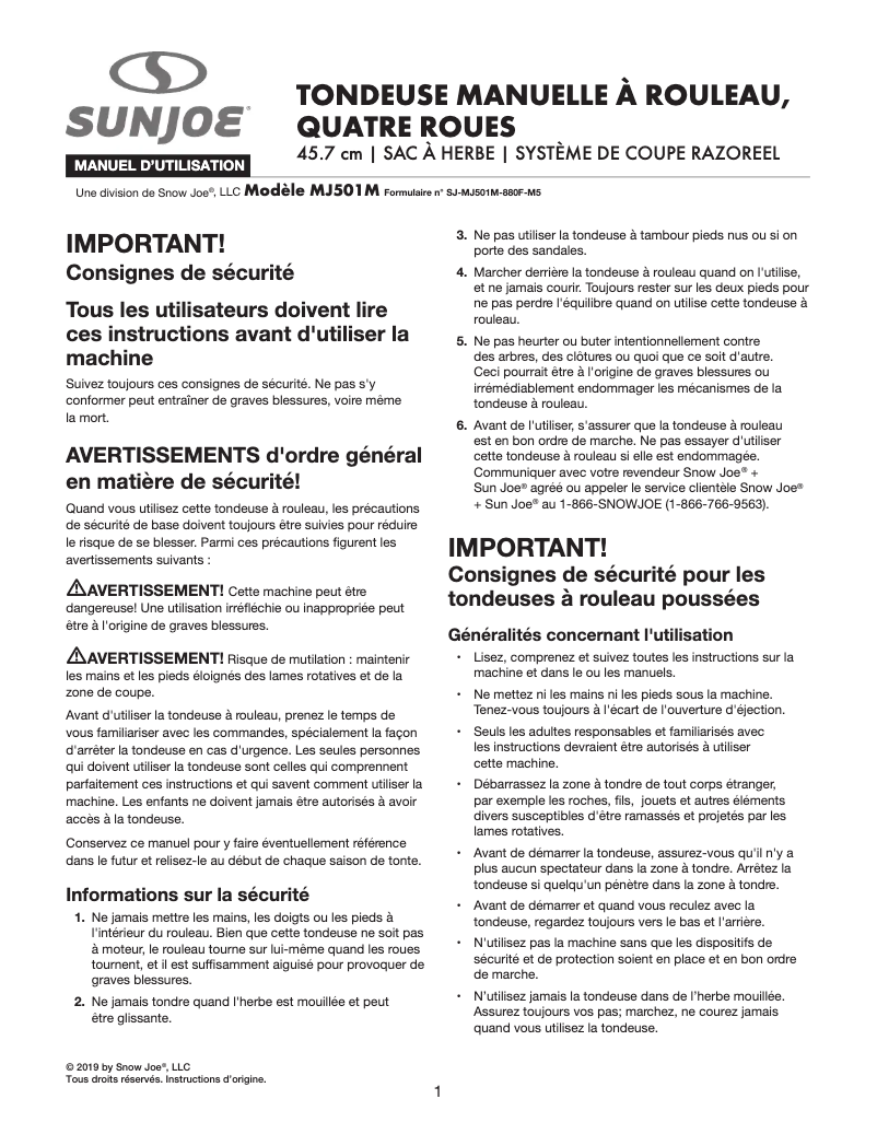 Imagen de la primera página del manual del dispositivo MJ501M