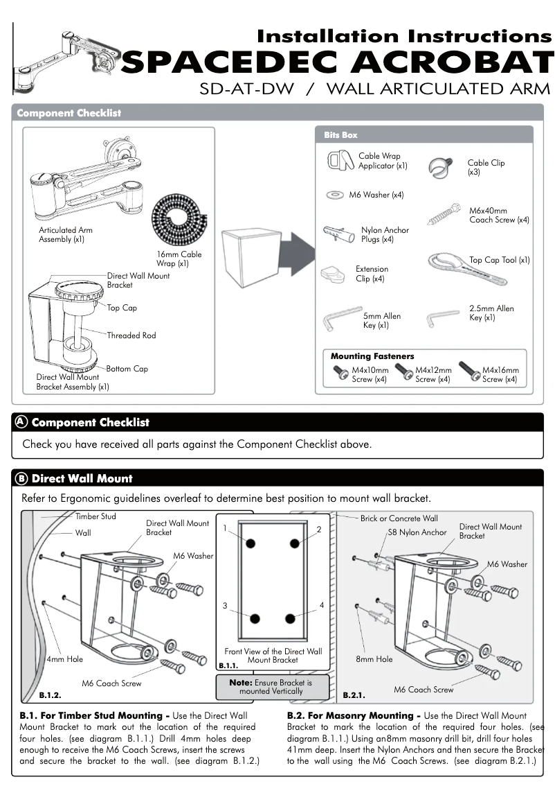 Página nº 1 - Manual de usuario Atdec SD-AT-DW-BK