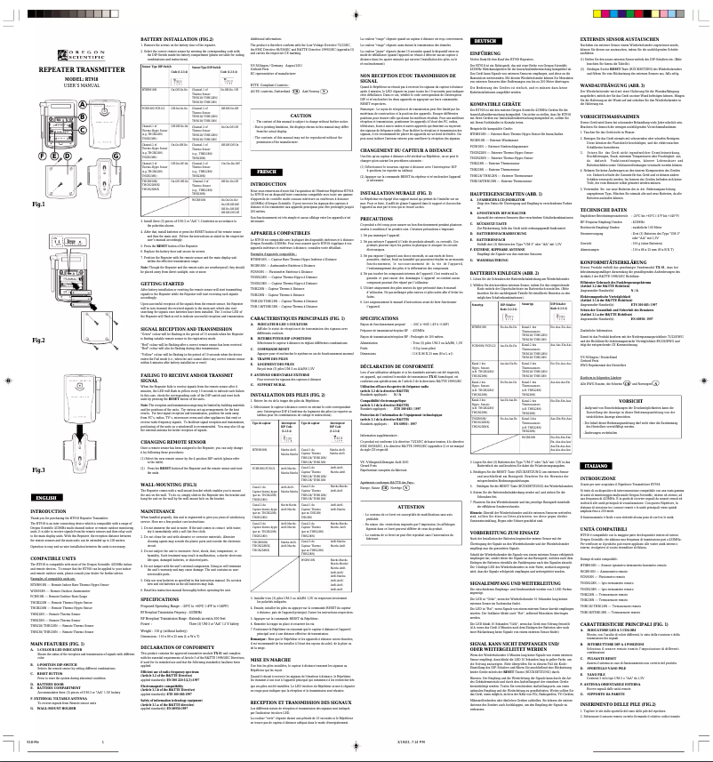 Imagen de la primera página del manual del dispositivo RT918