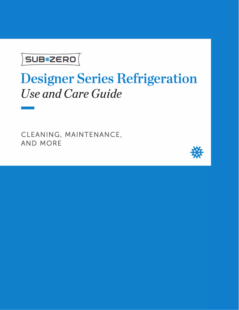 Página 1 del manual Manual de uso y mantenimiento Sub-Zero IC-24R-RH