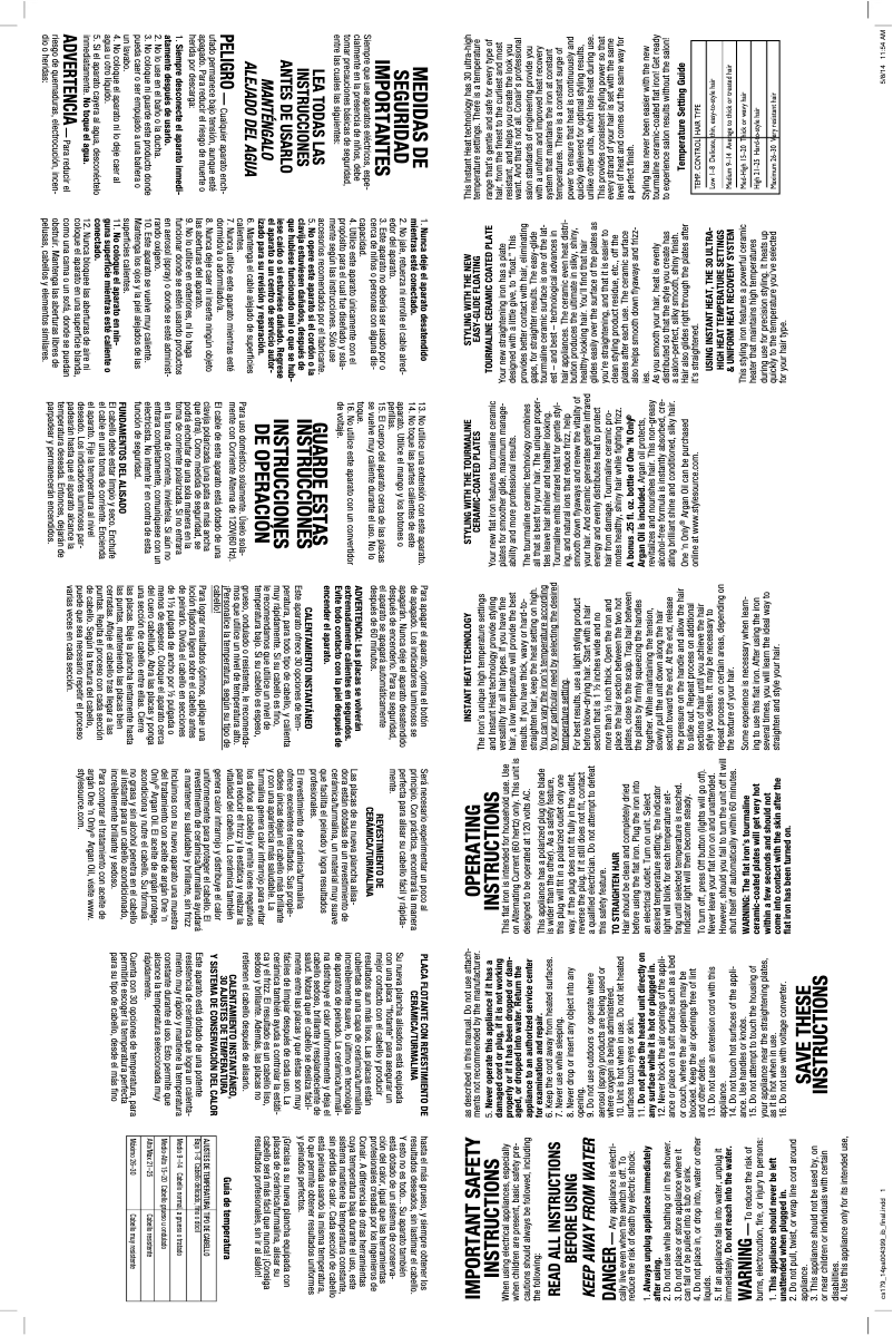 Imagen de la primera página del manual del dispositivo CS179