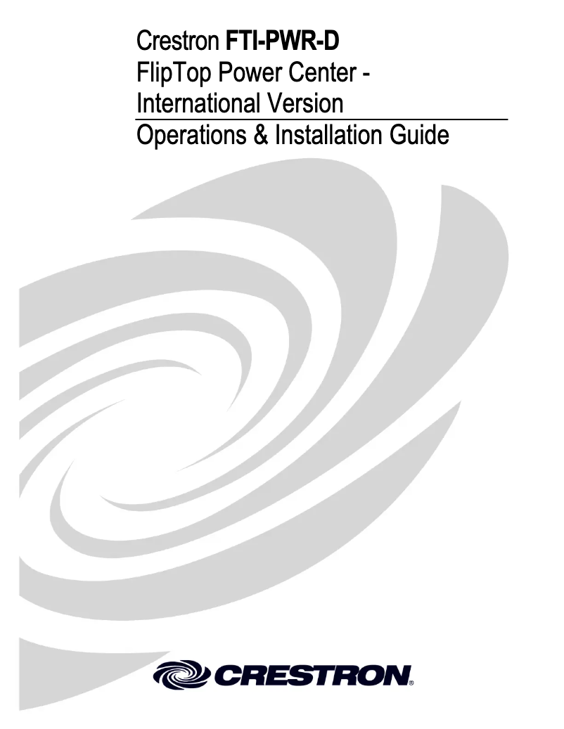 Imagen de la primera página del manual del dispositivo FTI-PWR-D-B