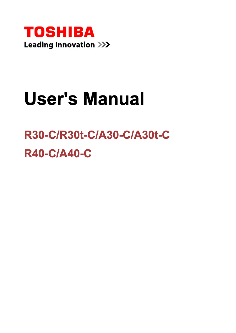 Página 1 del manual Manual de usuario Toshiba Portege R30
