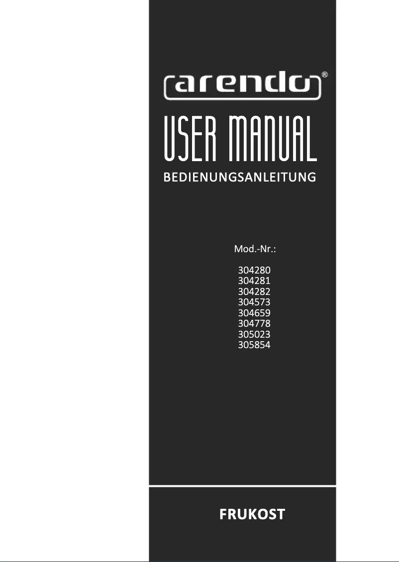 Imagen de la primera página del manual del dispositivo Frukost 304282