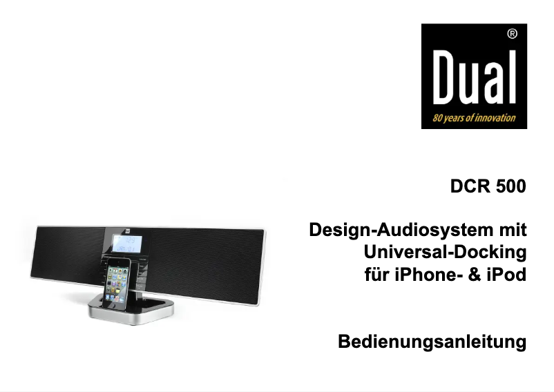 Imagen de la primera página del manual del dispositivo DCR 500