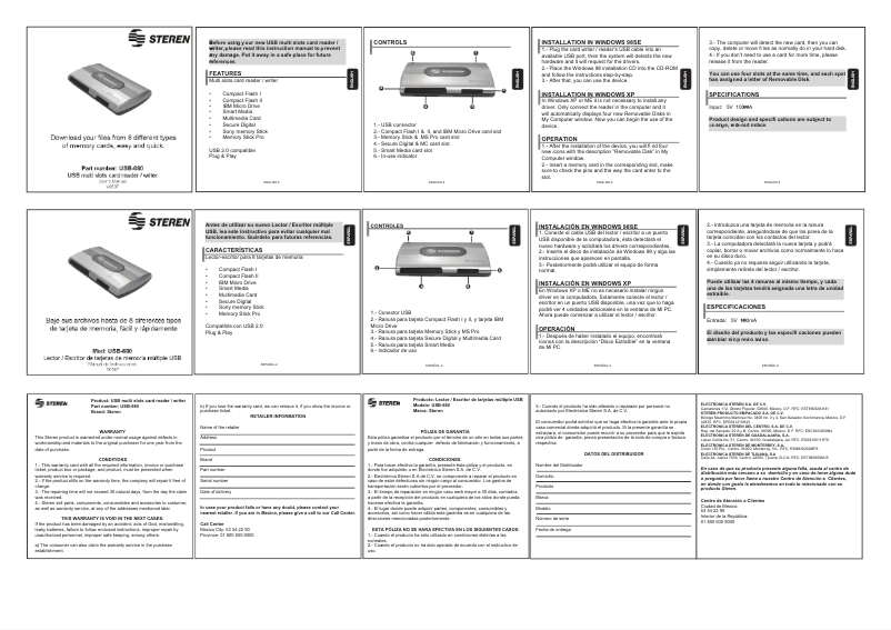 Página 1 del manual Manual de usuario Steren USB-680