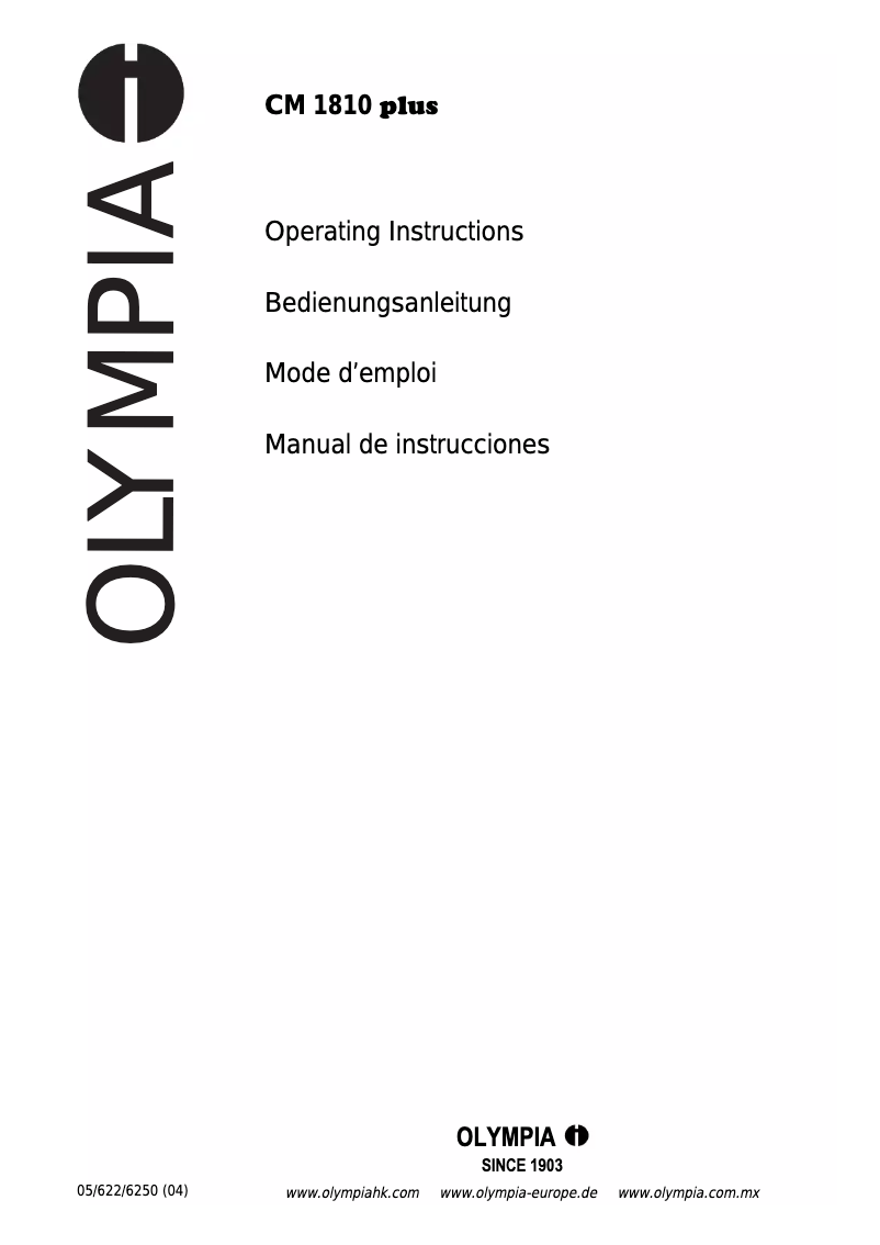 Página 1 del manual Manual de usuario Olympia CM 1810 Plus