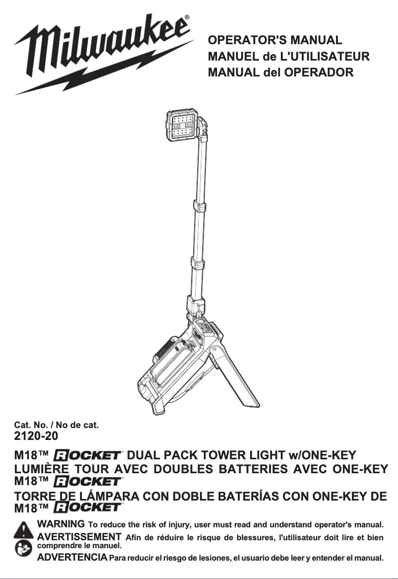 Imagen de la primera página del manual del dispositivo M18 ROCKET One-Key 2120-22HD
