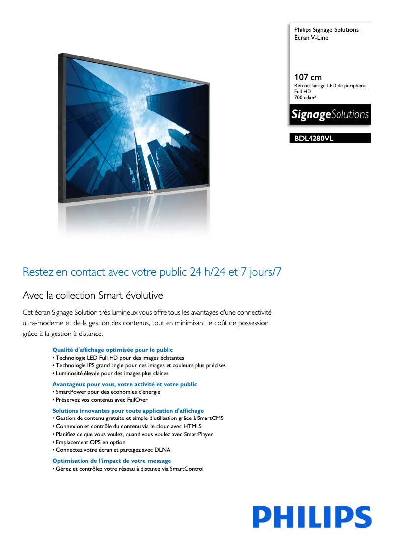 Imagen de la primera página del manual del dispositivo BDL4280VL