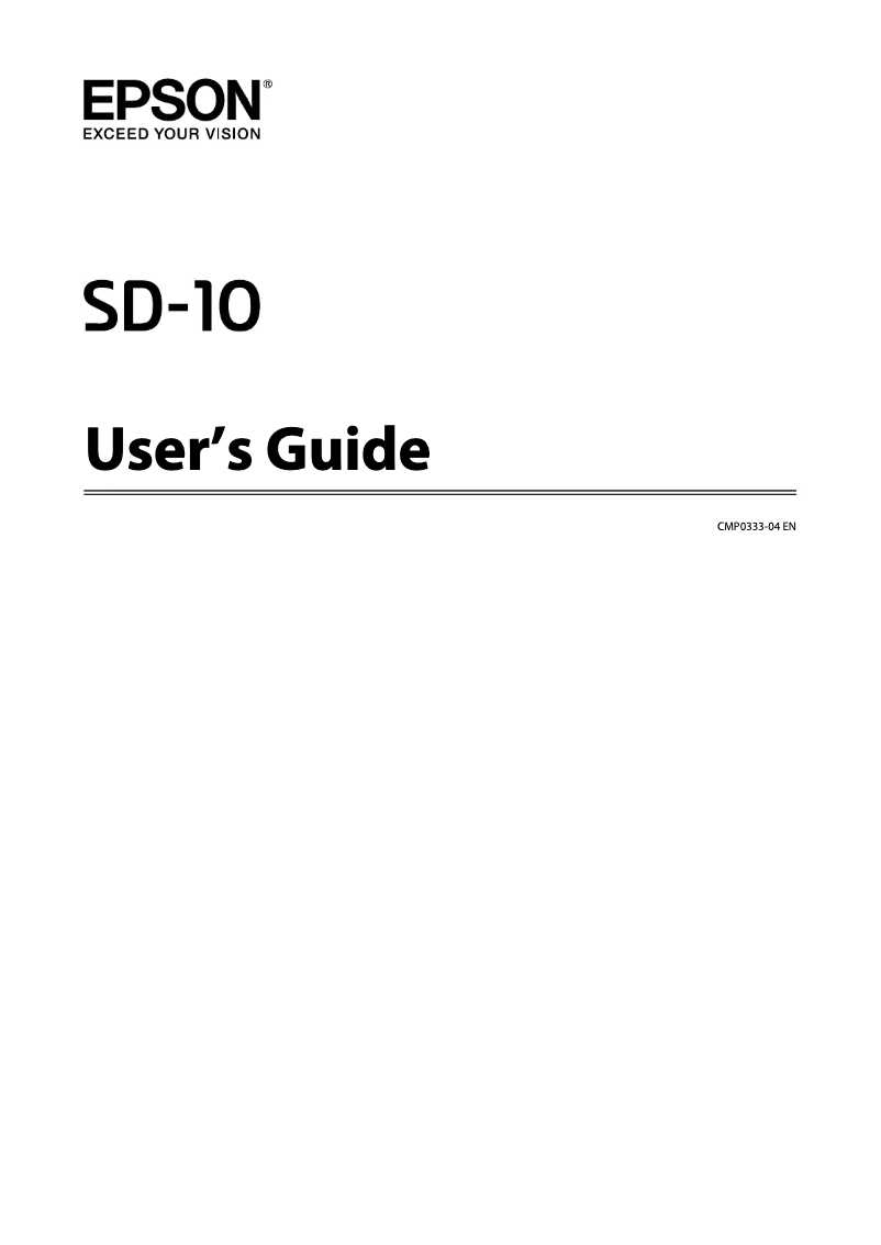 Página 1 del manual Manual de usuario Epson SD-10