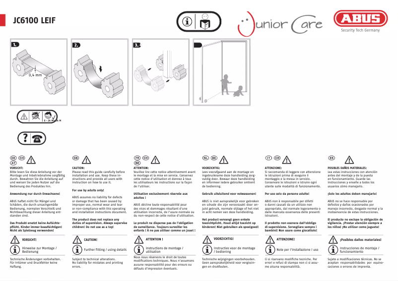 Imagen de la primera página del manual del dispositivo LEIF JC6100A