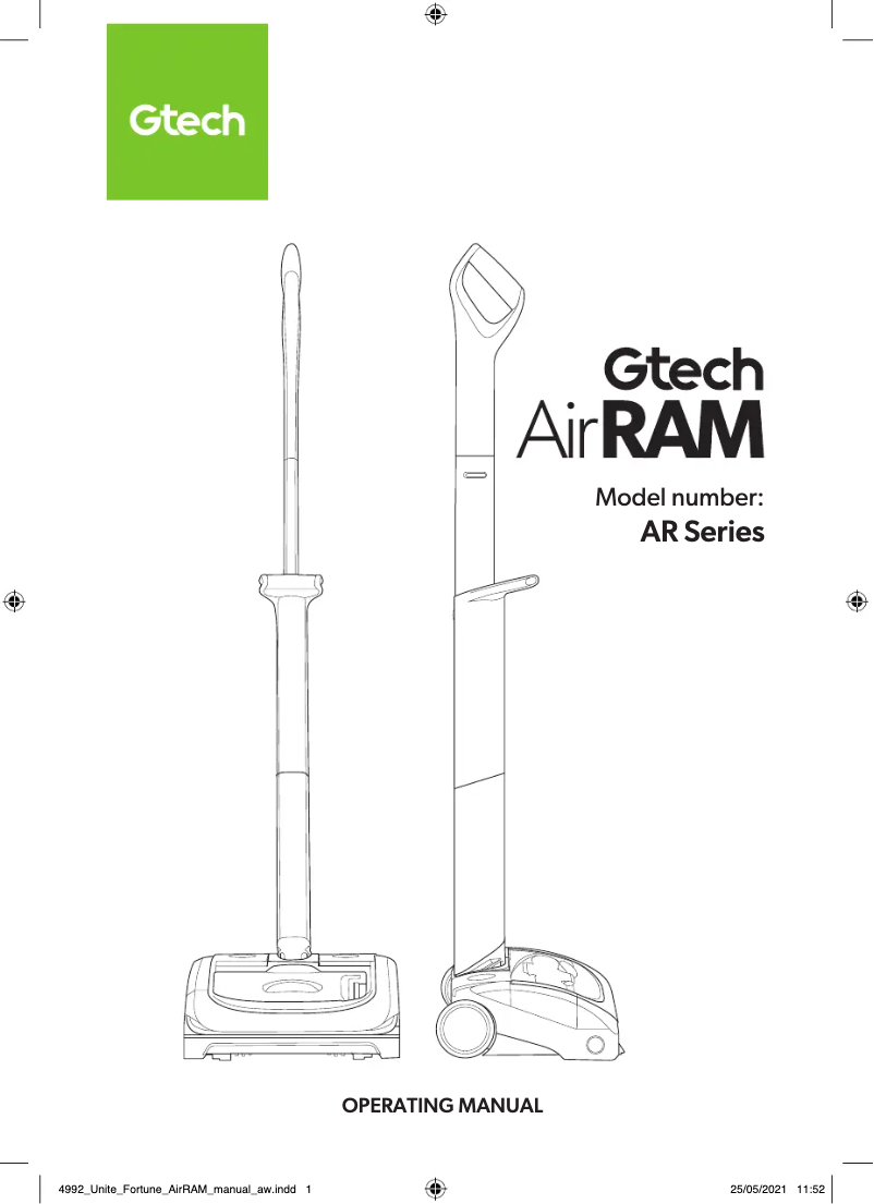 Página 1 del manual Manual de usuario Gtech AirRam Platinum AR43