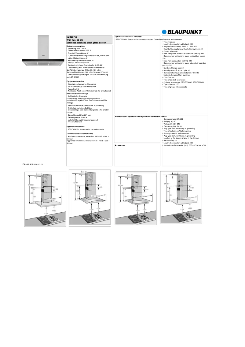Página nº 1 - Ficha técnica Blaupunkt 5DB69760