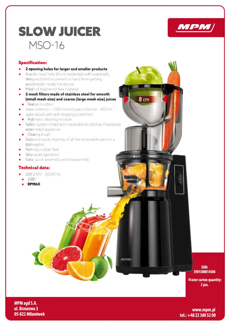 Imagen de la primera página del manual del dispositivo MSO-16