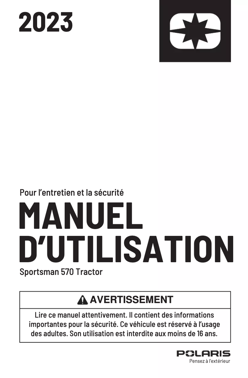 Página 1 del manual Manual de usuario Polaris Sportsman 570 EPS Military Tan Edition (2023)
