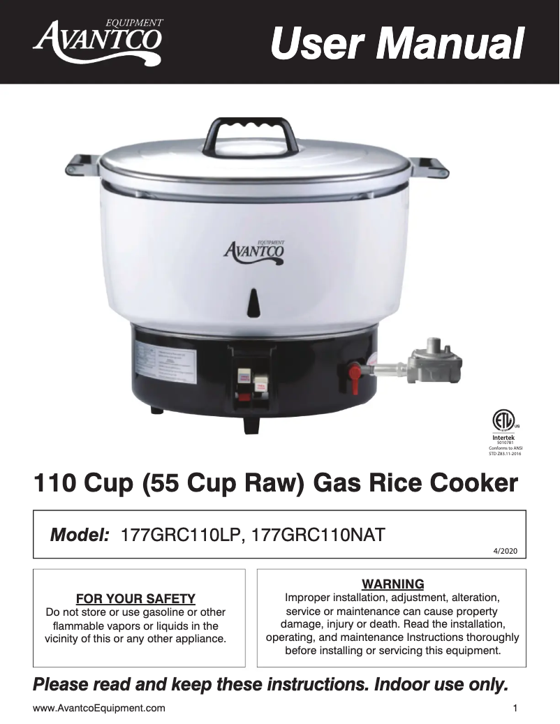 Imagen de la primera página del manual del dispositivo GRCLP