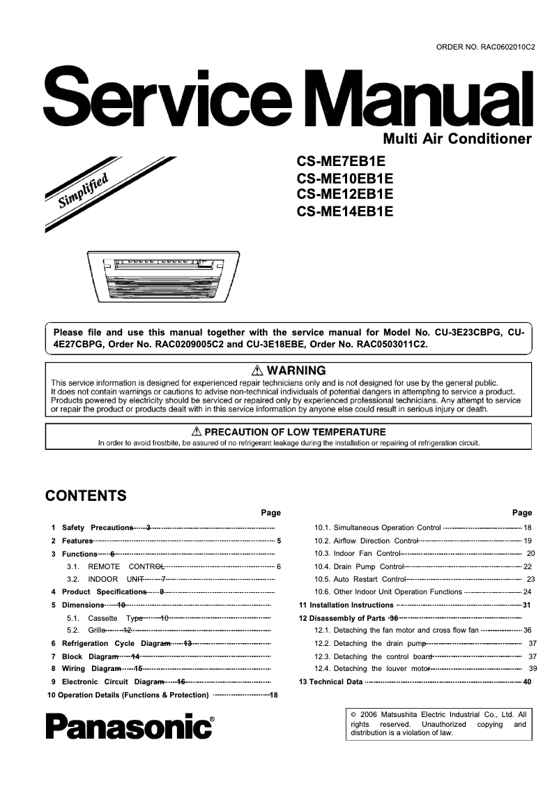 Imagen de la primera página del manual del dispositivo CS-ME10EB1E