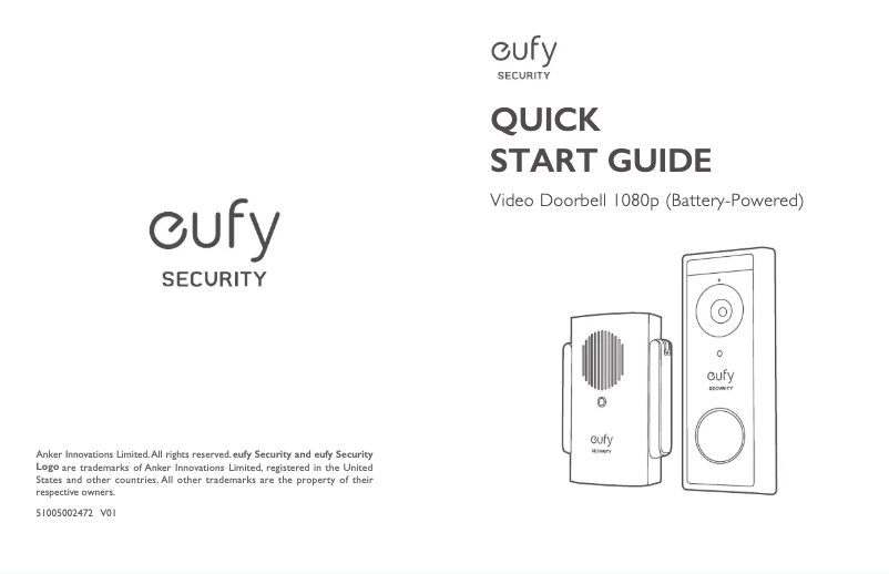 Imagen de la primera página del manual del dispositivo Video Doorbell 1080p (Battery-Powered)