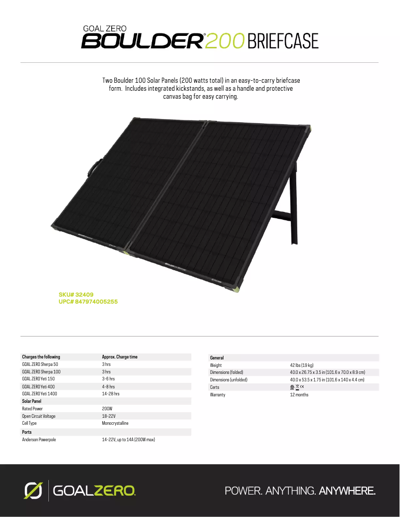 Página 1 del manual Manual de usuario Goal Zero Boulder 200