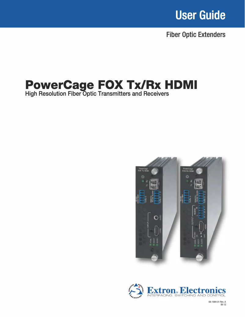 Página 1 del manual Manual de usuario Extron PowerCage FOX Tx HDMI MM