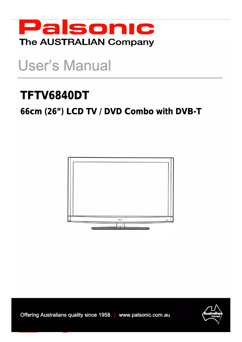 Imagen de la primera página del manual del dispositivo TFTV6840DT