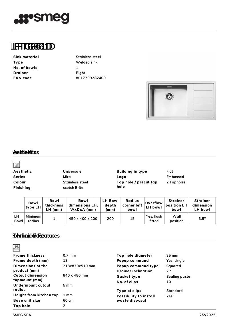 Imagen de la primera página del manual del dispositivo LFTG861D