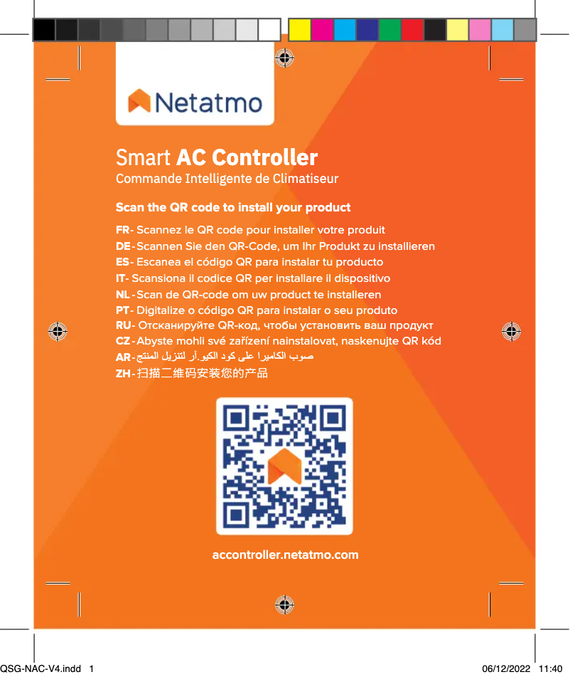 Imagen de la primera página del manual del dispositivo Smart AC Controller