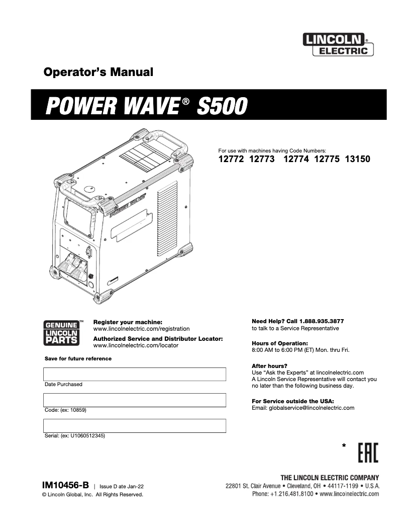 Imagen de la primera página del manual del dispositivo Wave S500