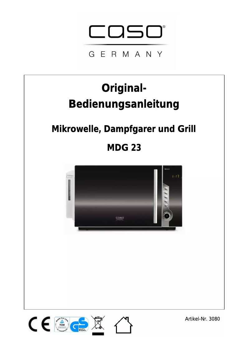 Página nº 1 - Manual de usuario Caso MDG 23 - 3080