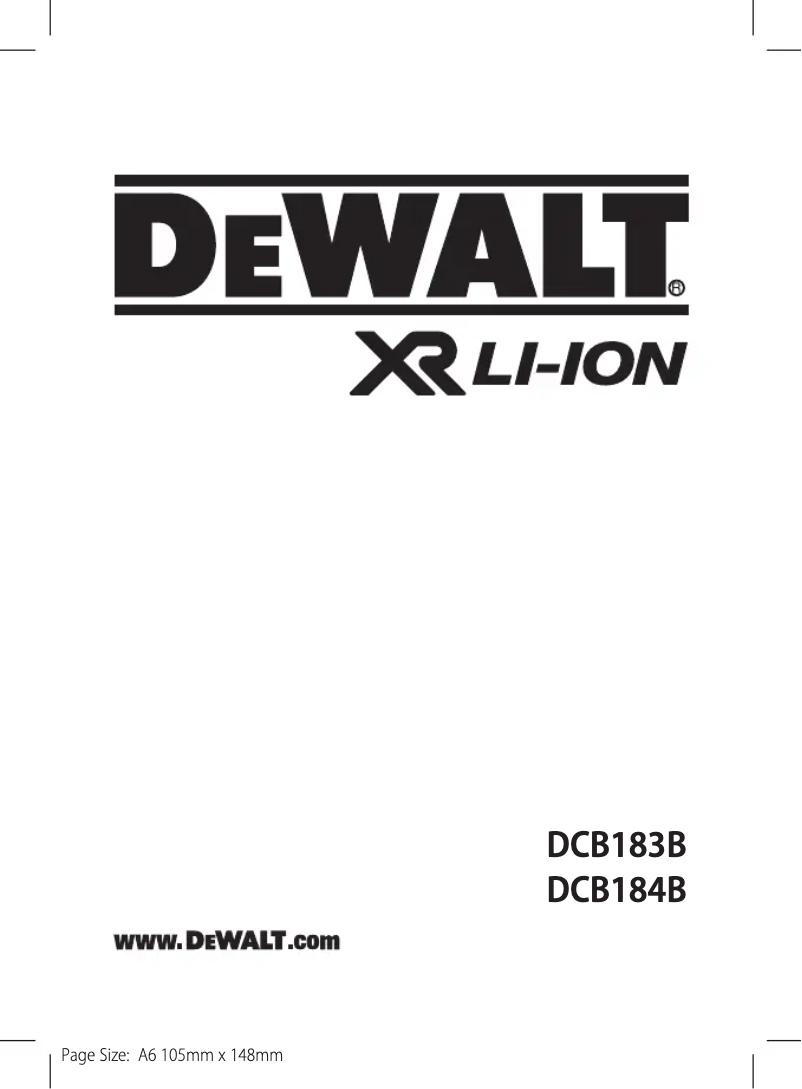 Página 1 del manual Manual de usuario DeWalt DCB184B