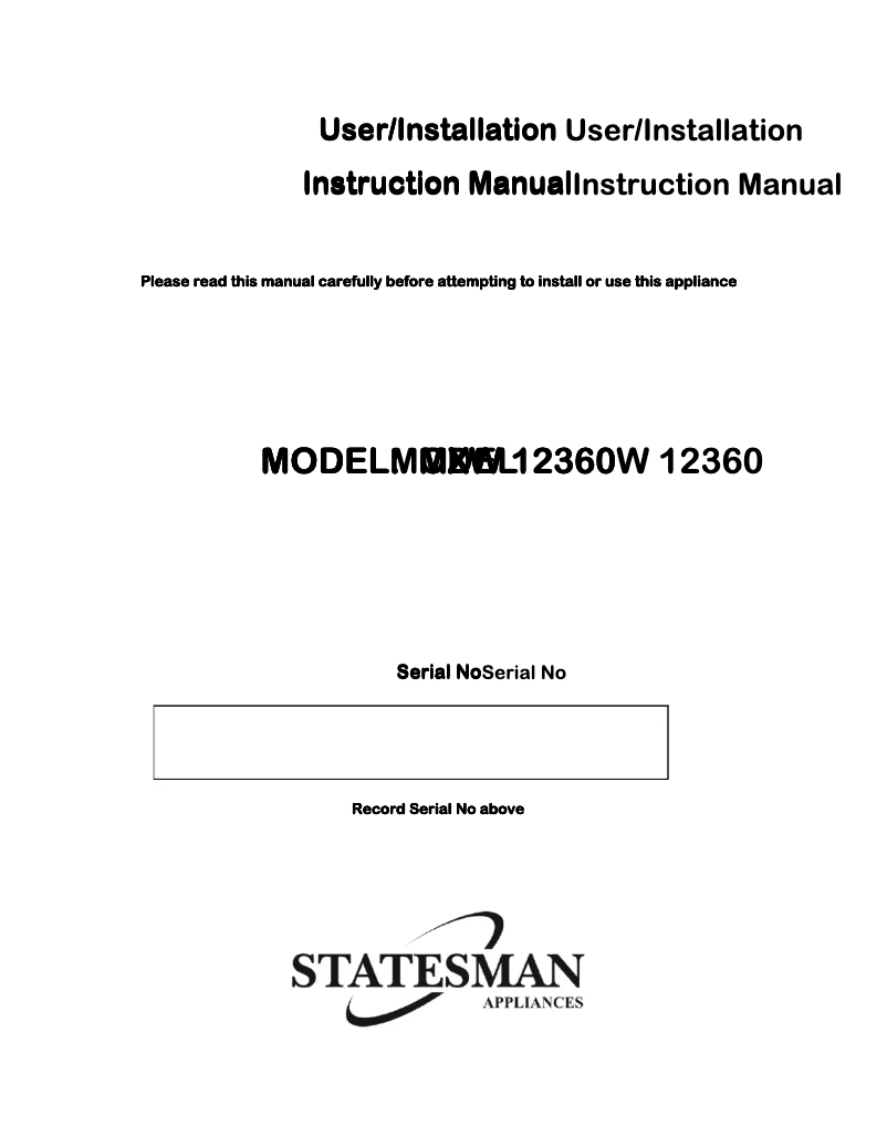 Página 1 del manual Manual de usuario Statesman MXW12360