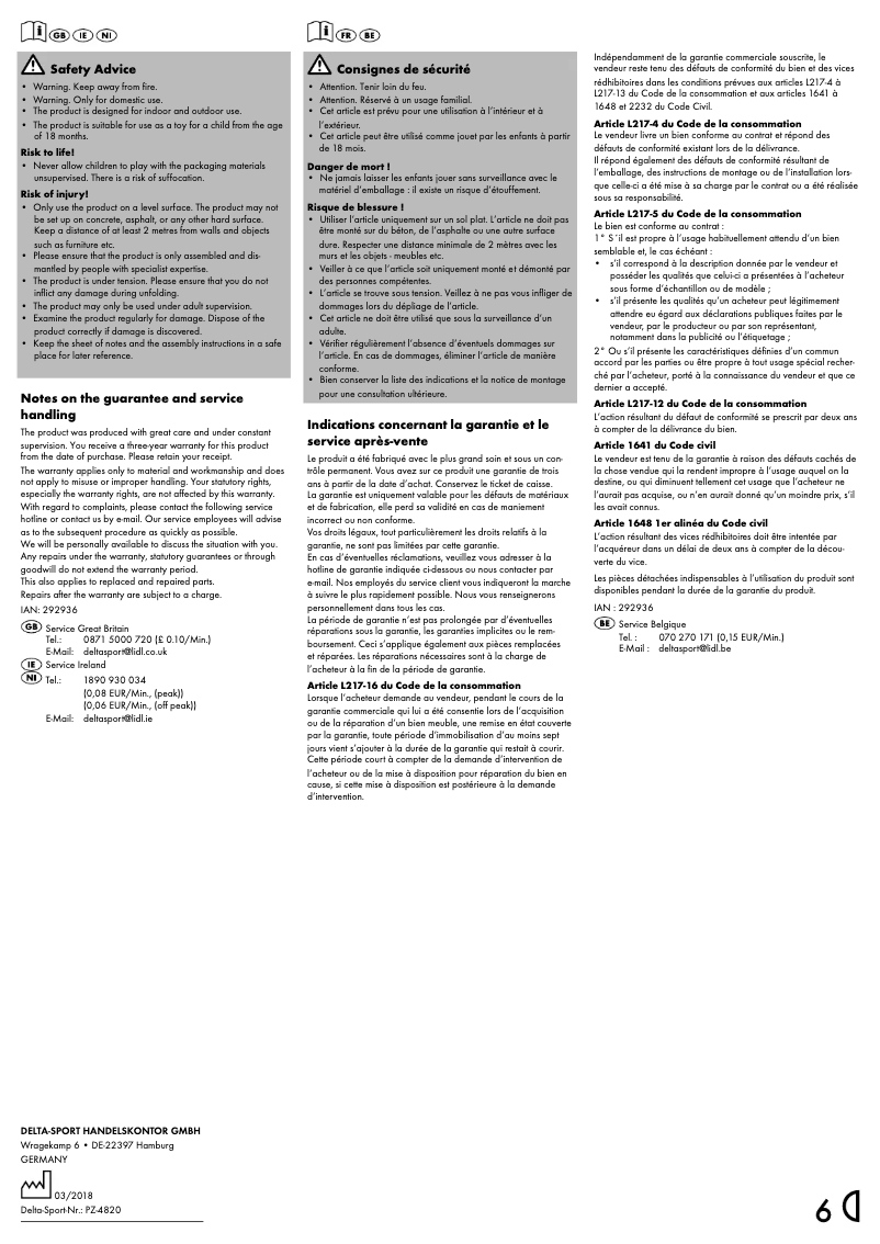 Imagen de la primera página del manual del dispositivo IAN 292936