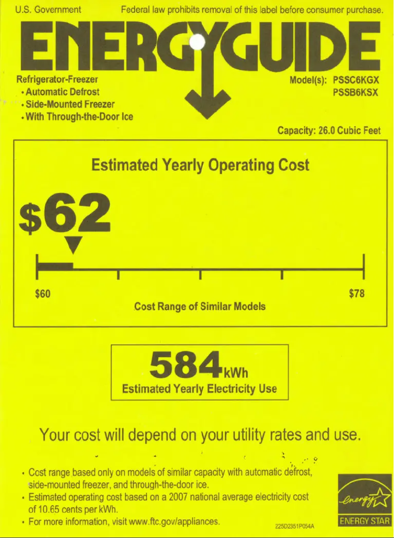 Imagen de la primera página del manual del dispositivo Profile PSSB6KSXSS