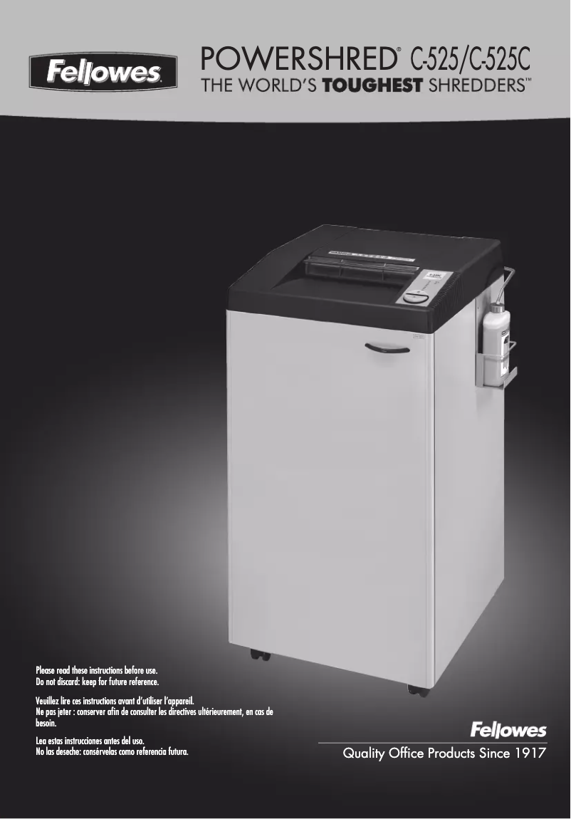 Imagen de la primera página del manual del dispositivo Powershred C-525