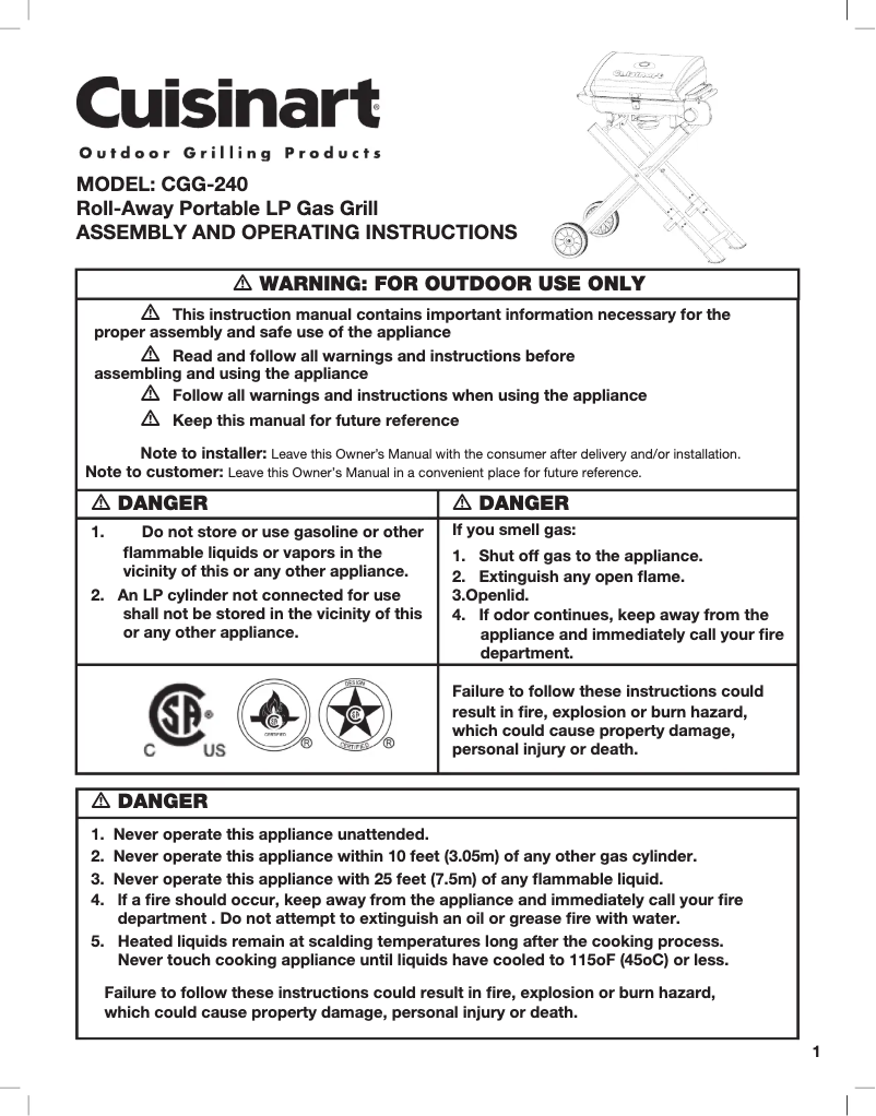 Página nº 1 - Manual de usuario Cuisinart CGG-240