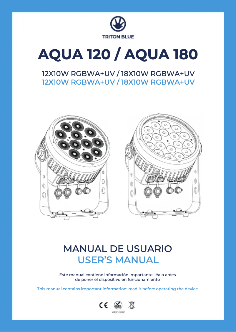 Página nº 1 - Manual de usuario Triton Blue Aqua 180