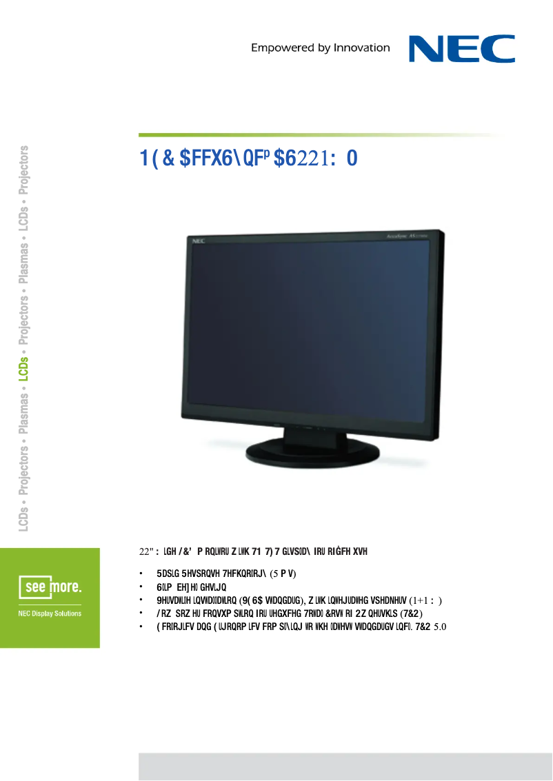 Imagen de la primera página del manual del dispositivo AccuSync AS221WM