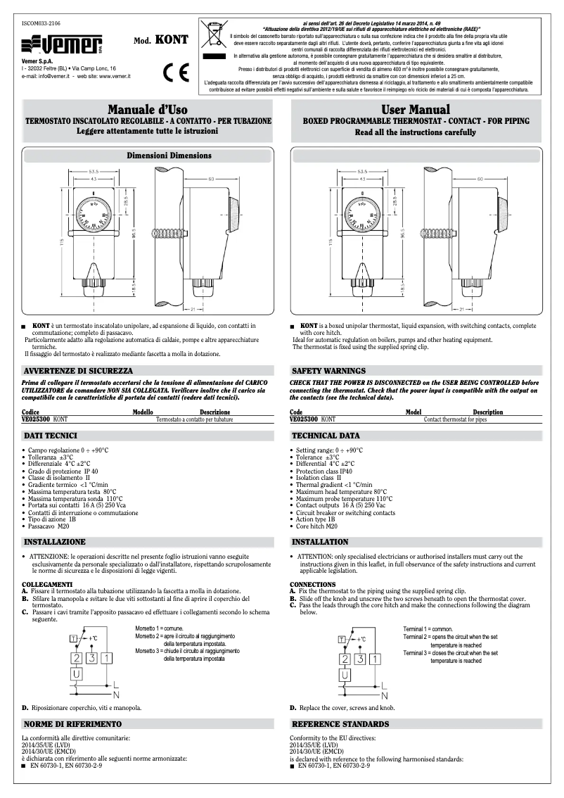 Página 1 del manual Manual de usuario Vemer Kont