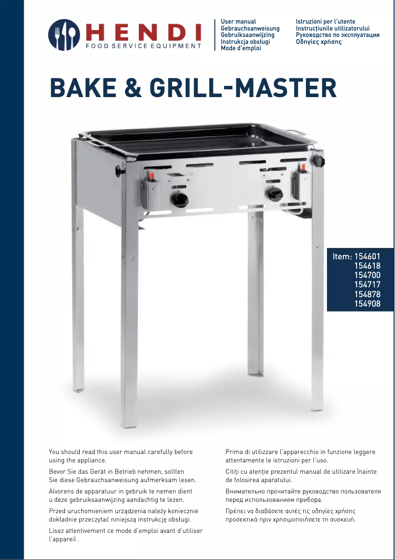 Imagen de la primera página del manual del dispositivo Grill-Master Quattro