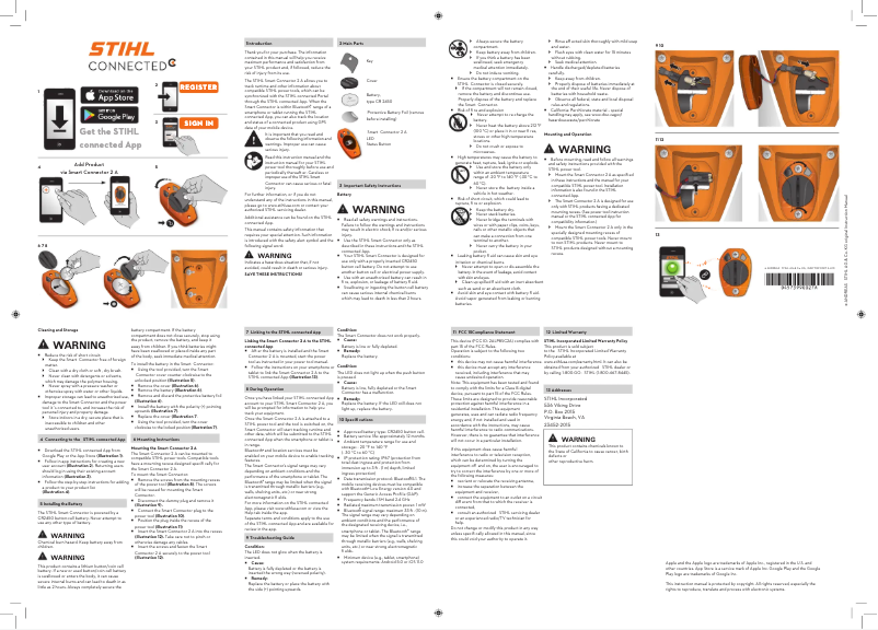 Página 1 del manual Manual de usuario Stihl Smart Connector 2A