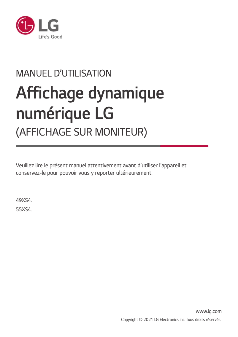 Página nº 1 - Manual de usuario LG 55XS4J