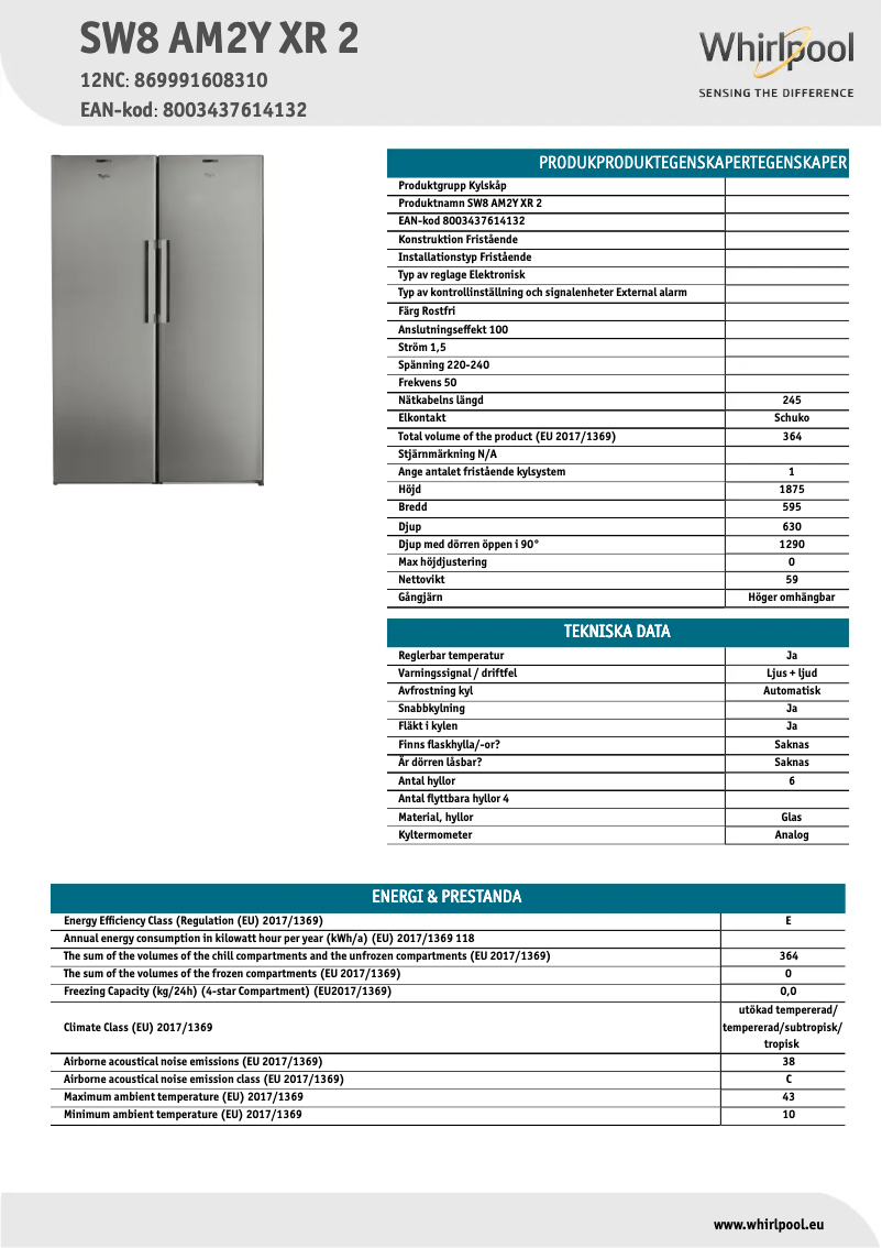 Imagen de la primera página del manual del dispositivo SW8 AM2Y XR 2