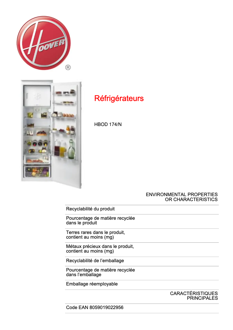 Imagen de la primera página del manual del dispositivo HBOD 174/N