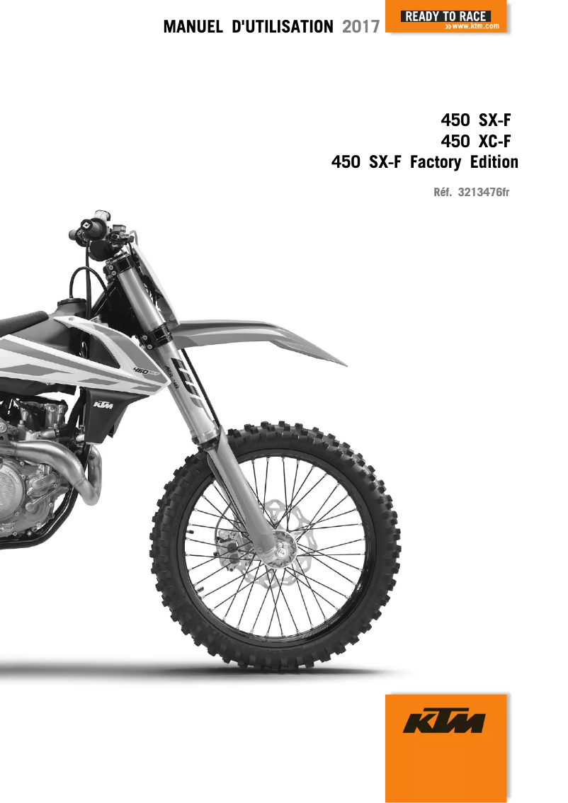 Imagen de la primera página del manual del dispositivo 450 SX-F (2017)