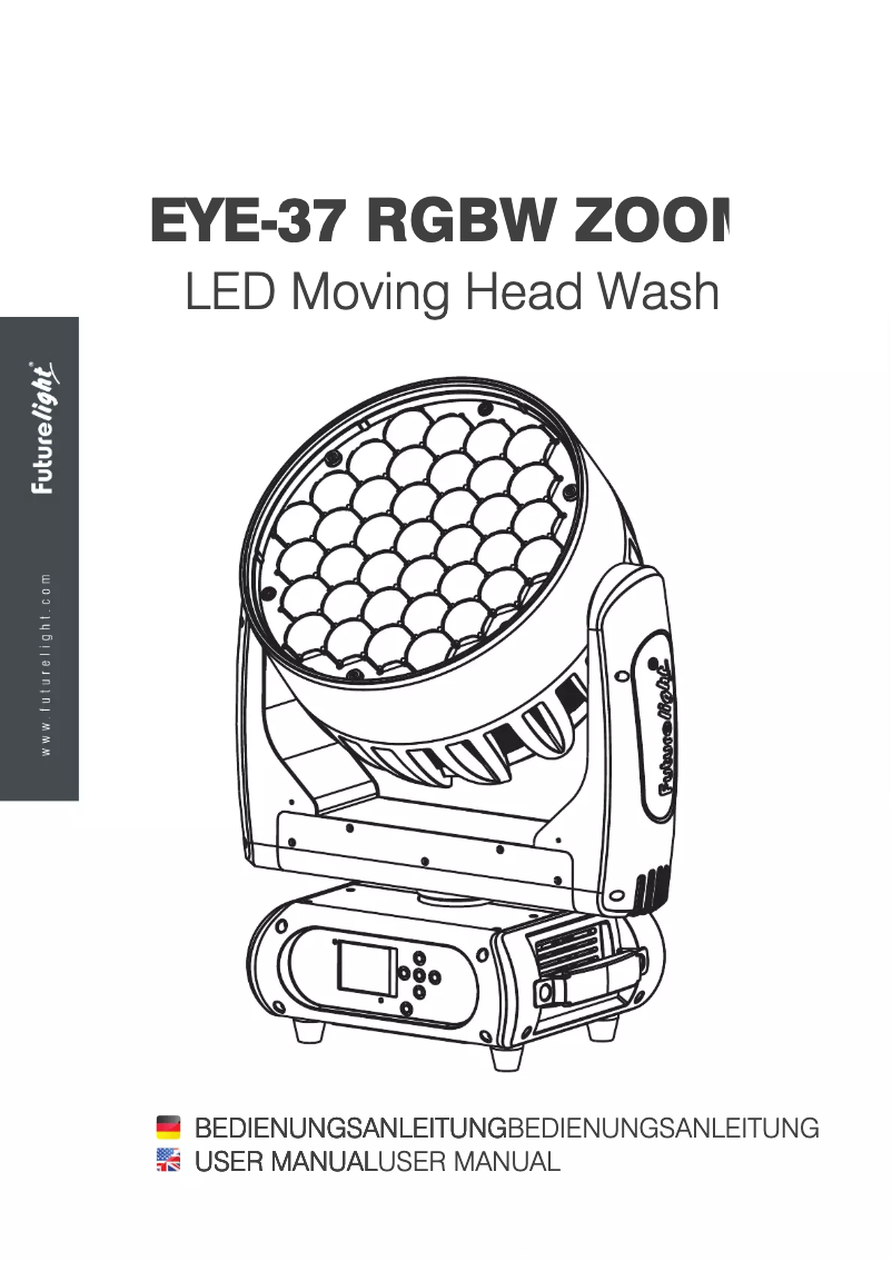 Imagen de la primera página del manual del dispositivo EYE-37 RGBW Zoom