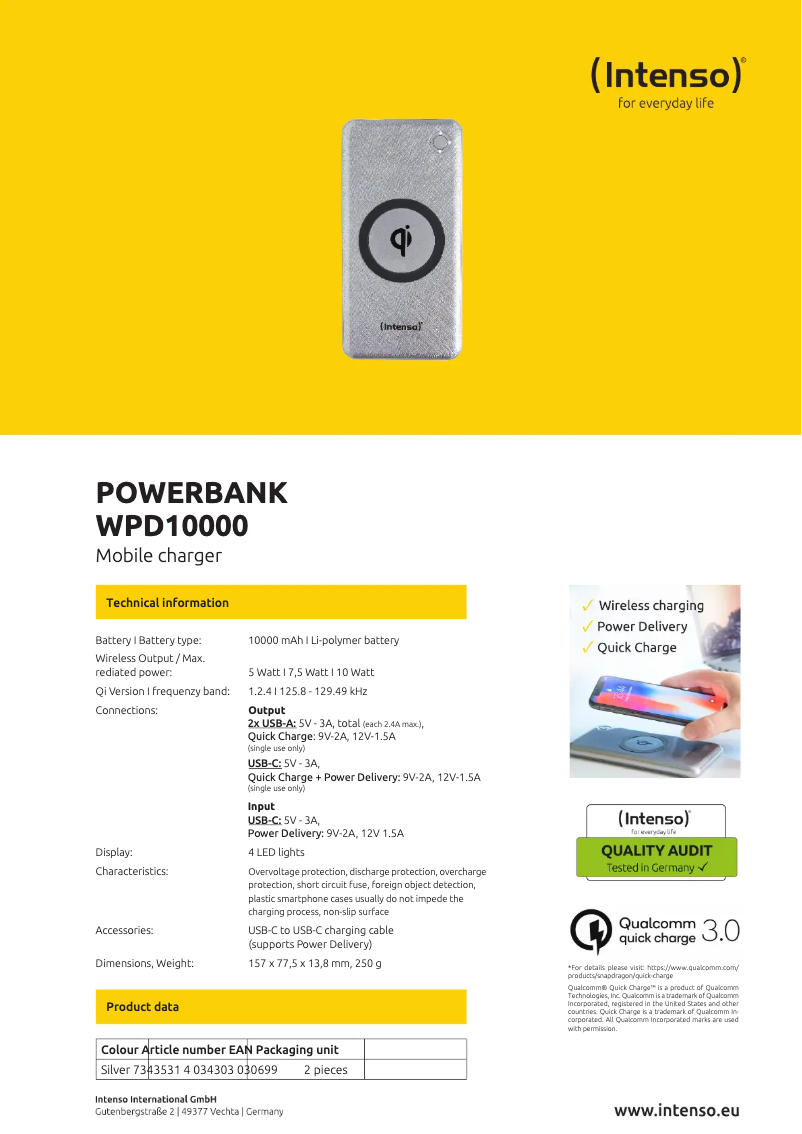 Imagen de la primera página del manual del dispositivo WPD10000