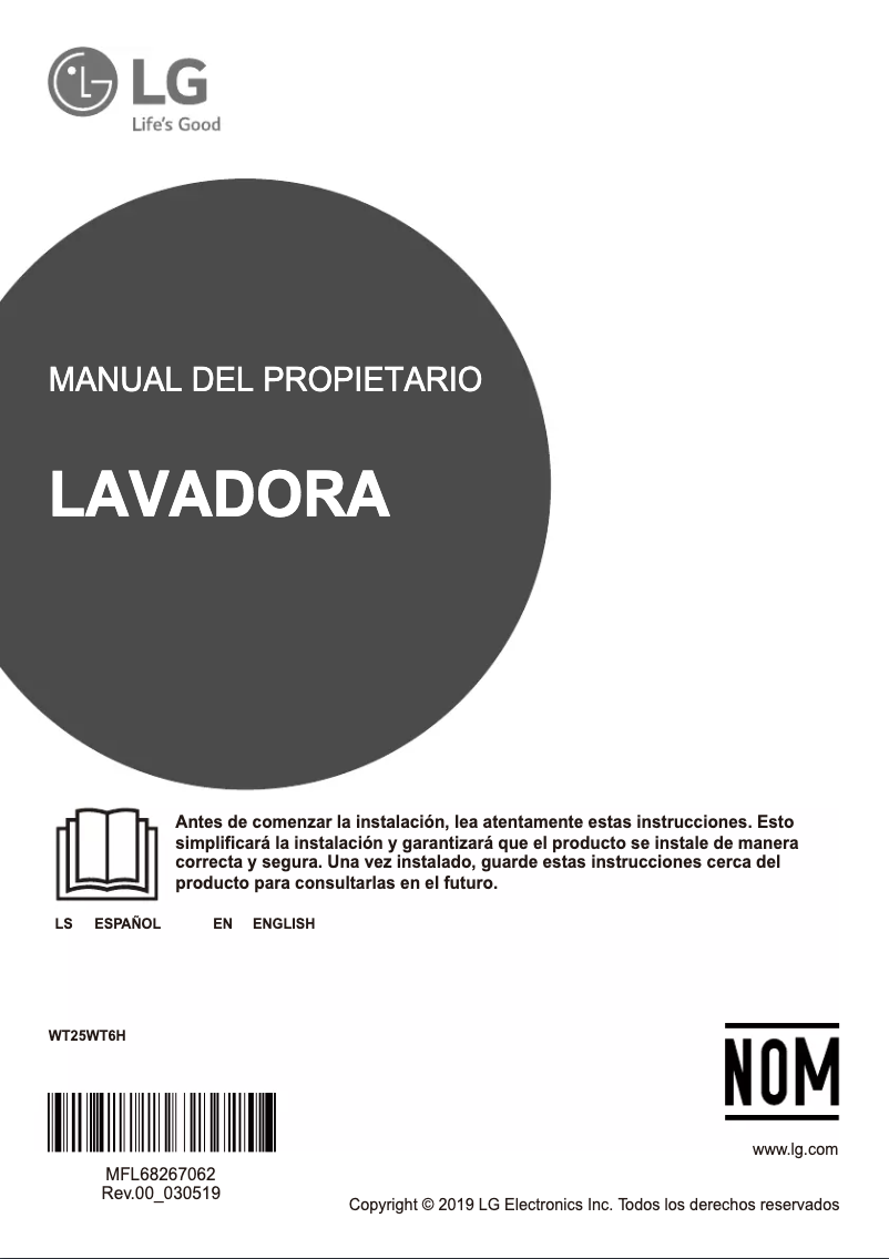 Imagen de la primera página del manual del dispositivo WT25WT6H