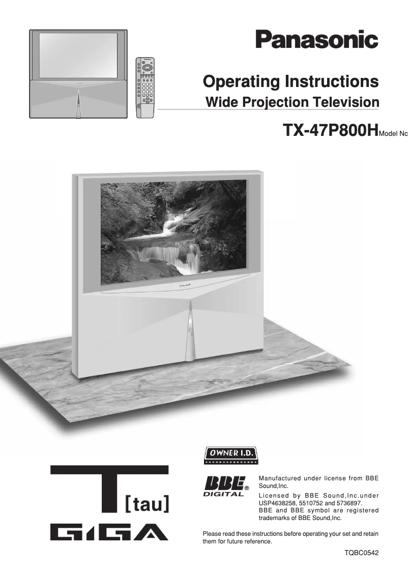 Página nº 1 - Manual de usuario Panasonic TX-47P800H