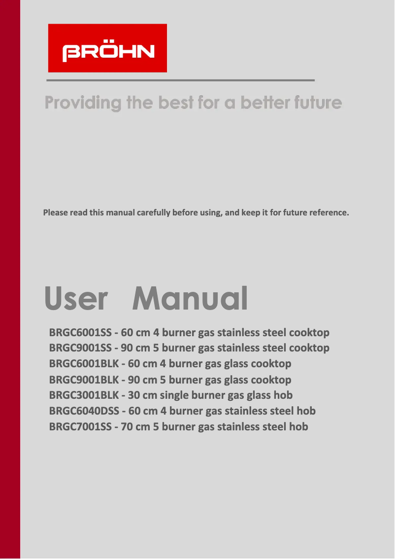 Imagen de la primera página del manual del dispositivo BRGC6001SS