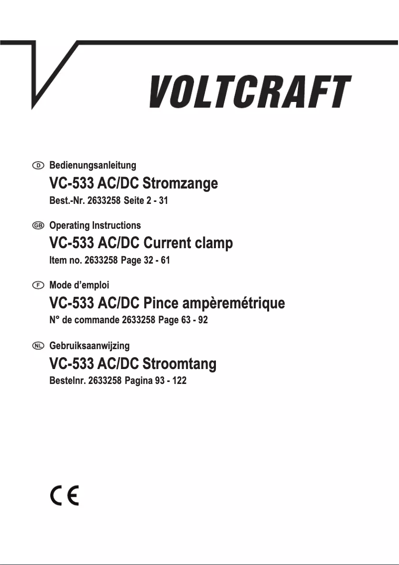 Página 1 del manual Manual de usuario Voltcraft VC-533